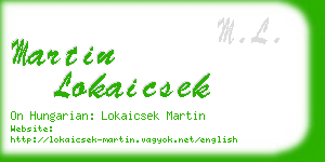 martin lokaicsek business card